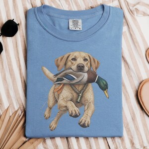 Yellow Lab Gift, Duck Hunting Shirt, Waterfowl Hunter Tee, Labrador Retriever Art, Bird Dog Shirt, Vintage Hunting Gift For Men image 9