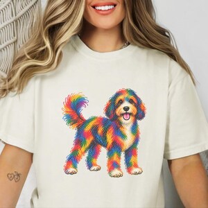 Bernedoodle-Shirt, Geschenkidee für Bernedoodle-Mama, Bunte Hunde-Motive, Doodle-Hunde-T-Shirt, Geschenkidee für Bernedoodle-Besitzer Bild 3