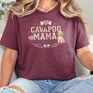 Cavapoo Mom Shirt, Cavapoo Mama Dog Lover T-Shirt, Dog Owner Gift, Fur Mama Tee, Puppy Parent Present for Pet Owners, Cavapoo Owner Gift image 5