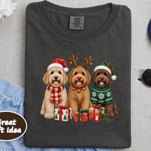 Labradoodle Christmas Sweatshirt, Holiday Dog Crewneck, Christmas Pet Shirt, Labradoodle Mom Gift, Festive Dog Lover Tee image 9