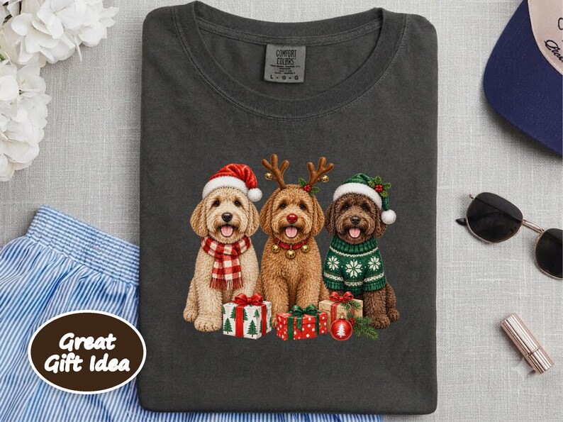 Labradoodle Christmas Sweatshirt, Holiday Dog Crewneck, Christmas Pet Shirt, Labradoodle Mom Gift, Festive Dog Lover Tee image 9