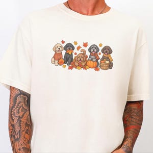 Schnoodle Fall Shirt, Dog Lover Gift, Autumn Harvest Tee, Doodle Dog Sweatshirt, Pumpkin Patch Crewneck, Fall Puppy Apparel image 4
