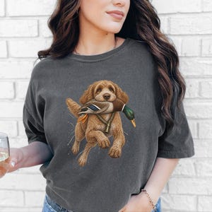Duck Hunter Shirt, Cockapoo Dog Lover Gift, Waterfowl Hunting Tee, Mallard Duck Art, Outdoorsman Apparel image 8