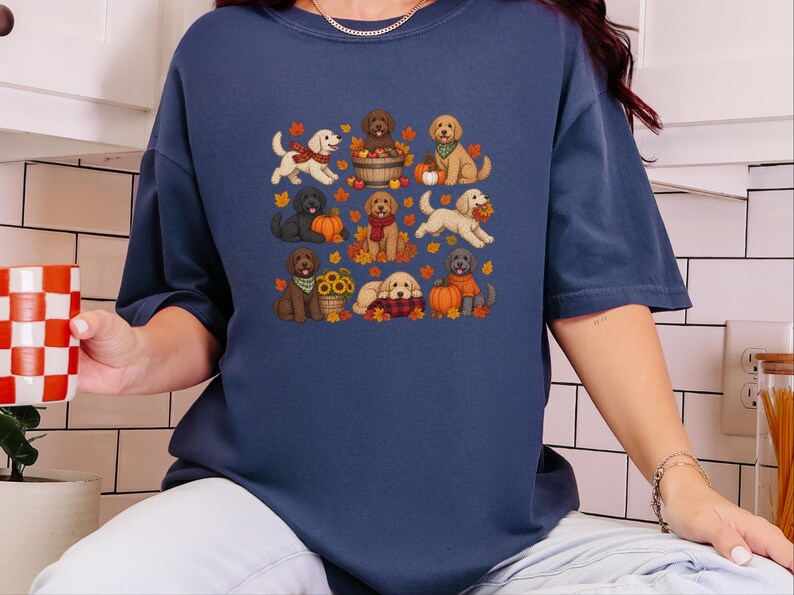 Labradoodle Mom Shirt, Autumn Dog Shirt, Fall Labradoodle Gift, Labradoodle Lover Tee, Cozy Season Shirt image 6