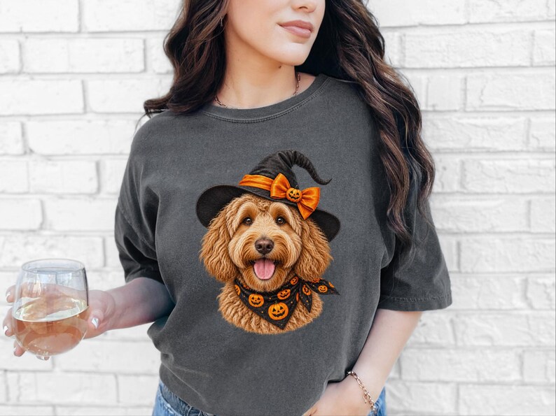 Labradoodle Halloween Shirt, Doodle Mom Gift, Spooky Dog Mom Shirt, Golden Doodle Halloween Tee image 10