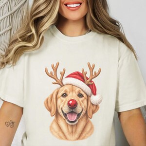 Christmas Dog Shirt, Yellow Lab Gift, Holiday Dog Sweater, Lab Mom Sweatshirt, Santa Paws Christmas image 10