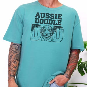 Comfort Colors Aussiedoodle Dad T-Shirt, Funny Retro Dog Lover Graphic Tee, Vintage Doodle Pet Parent Gift Idea, Best Dog Dad Apparel image 6