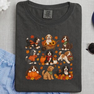 Herbstliches Bernedoodle-Shirt, Geschenk für Bernedoodle-Mama, Herbstliches Hunde-T-Shirt, Kürbis-Sweatshirt, Geschenk für Doodle-Liebhaber Bild 9