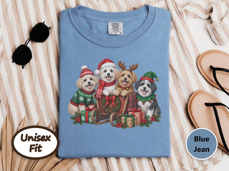 Maltipoo Christmas Shirt, Maltipoo Dog Gift, Festive Santa Puppy Tee, Christmas Dog Lover Shirt, Holiday Dog Sweatshirt image 5