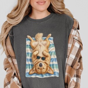 Golden Retriever Shirt, Golden Retriever Gift, Beach Vacation Tee, Summer Dog Shirt, Golden Retriever Mom, Coastal Dog Art, Vacation T Shirt image 6