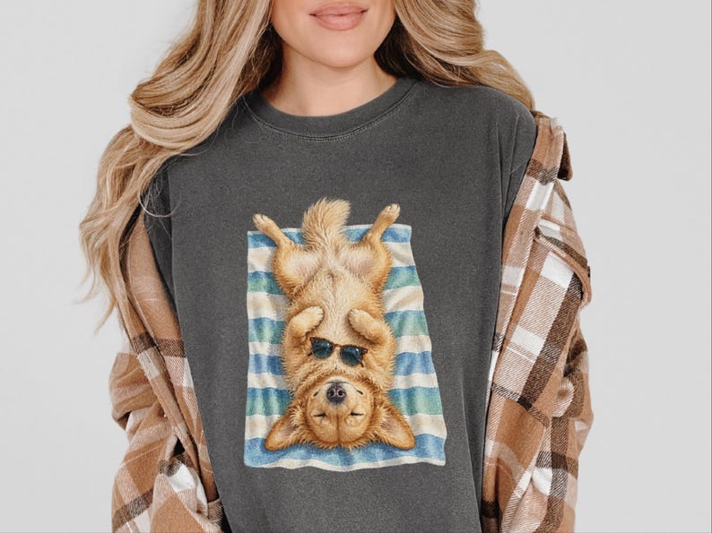 Golden Retriever Shirt, Golden Retriever Gift, Beach Vacation Tee, Summer Dog Shirt, Golden Retriever Mom, Coastal Dog Art, Vacation T Shirt image 6