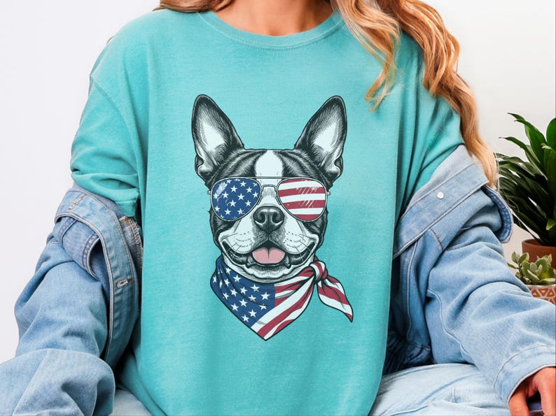 Comfort Colors Patriotic Boston Terrier Sunglasses image 7