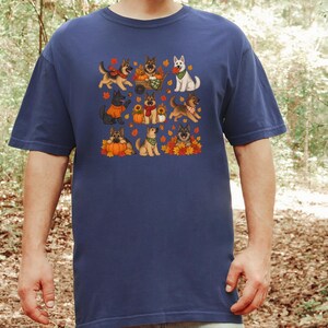German Shepherd Fall Shirt, Autumn Dog Mom Gift, Cozy Season Sweatshirt, Puppy Lover Tee image 3