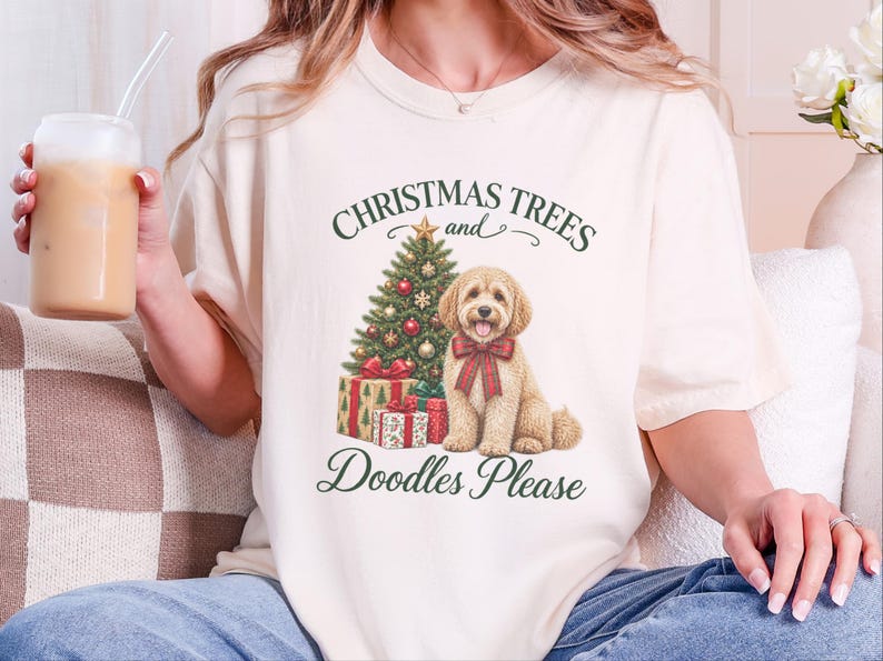 Maltipoo Christmas Shirt, Christmas Dog Lover Gift, Holiday Dog Tee, Doodle Dog Christmas Top, Festive Pet Shirt image 6