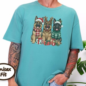German Shepherd Christmas Sweatshirt, Festive Dog Mom Gift, Holiday Puppy Crewneck, Christmas Dog Shirt, GSD Lover Present image 7