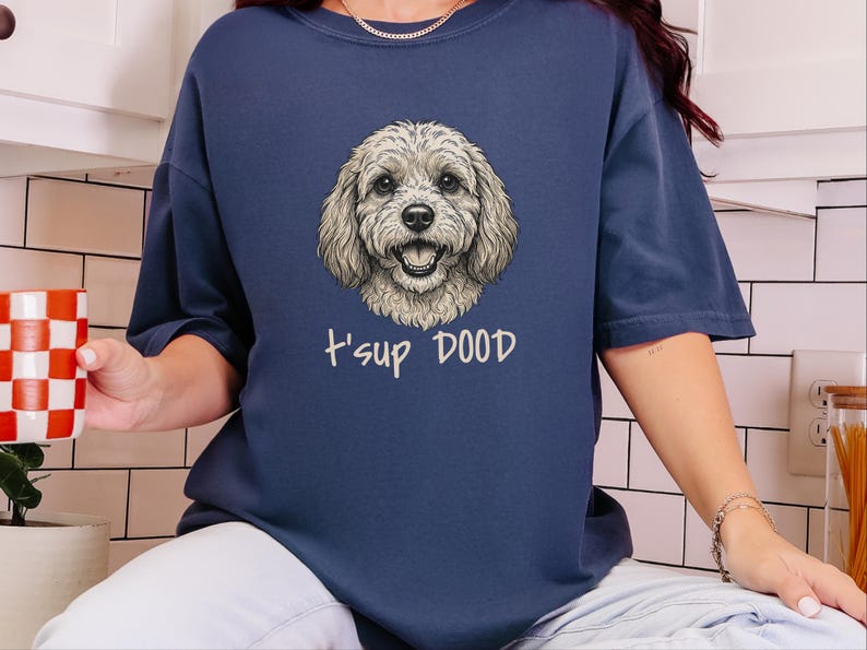T-shirt Comfort Colors Goldendoodle Dog Mom, Sweat-shirt T'sup Dood Cavapoo, T-shirt graphique pour amoureux des Labradoodles, Col rond pour propriétaire de Bernedoodle image 10