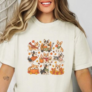Autumn Corgi Shirt, Corgi Dog Gift, Fall Dog Mom Sweatshirt, Pumpkin Patch Tee, Corgi Lover Gift image 7