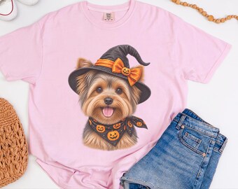 Yorkie-Halloween-Shirt, Geschenk für Yorkie-Mamas, Hexen-Hunde-Shirt, Halloween-Hunde-Shirt, Geschenk für Yorkie-Liebhaber, Herbst-Hunde-Sweatshirt