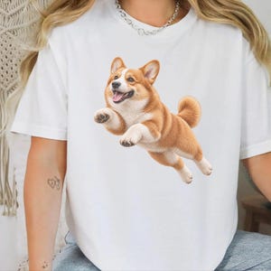 Camiseta con estampado de Corgi, regalo para mamás de Corgi, camiseta de Corgi galés de Pembroke, camiseta para amantes de los perros, camiseta de cachorro de Corgi feliz, regalo para dueños de Corgi imagen 10