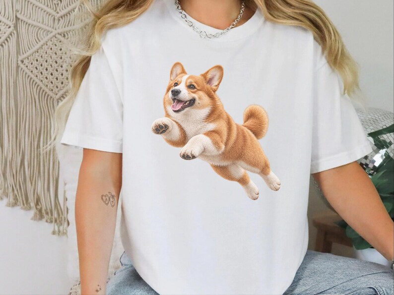 Camiseta con estampado de Corgi, regalo para mamás de Corgi, camiseta de Corgi galés de Pembroke, camiseta para amantes de los perros, camiseta de cachorro de Corgi feliz, regalo para dueños de Corgi imagen 10