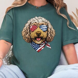 Comfort Colors Patriotic Dog Shirt, Cockapoo Goldendoodle Sweatshirt, American Heritage Independence Celebration Crewneck, Cockapoo Shirt immagine 4