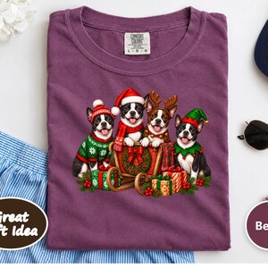 Boston Terrier Christmas Shirt, Boston Terrier Gift, Christmas Dog Shirt, Holiday Dog Lover Tee, Festive Pet Owner Gift image 5