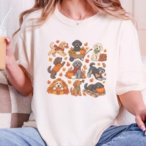 Schnoodle Fall Dog Shirt, Autumn Dog Lover Gift, Cute Puppy Sweatshirt, Pumpkin Patch Tee, Dog Mom Hoodie image 2