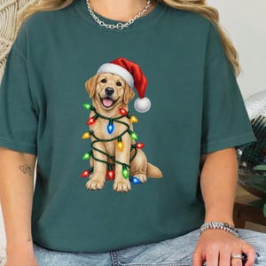 Maglietta natalizia per cani, regalo di Natale per Labrador giallo, maglietta per amanti dei cani per le feste, felpa natalizia per Labrador immagine 8