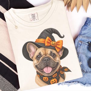 Frenchie Halloween Shirt, Frenchie Mom Gift, Halloween Dog Shirt, French Bulldog Mom Tee, Witch Dog Shirt, Spooky Dog Mom image 7