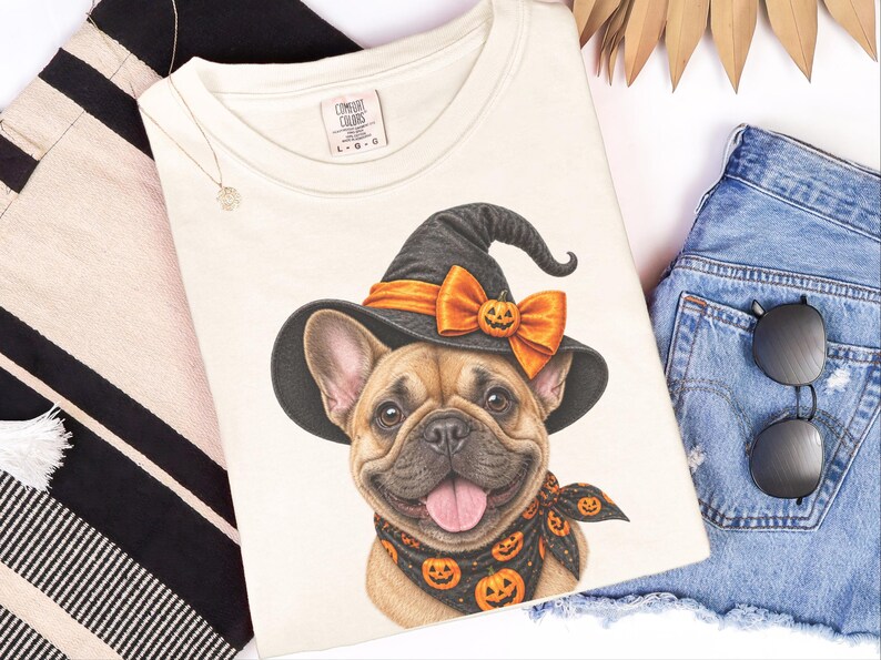 Frenchie Halloween Shirt, Frenchie Mom Gift, Halloween Dog Shirt, French Bulldog Mom Tee, Witch Dog Shirt, Spooky Dog Mom image 7