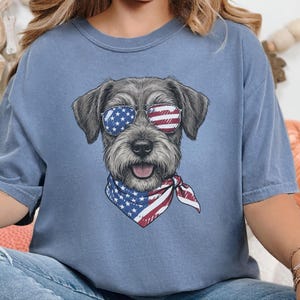 Comfort Colors Patriotic Schnoodle Dog Shirt, Independence Day Dog Mom Sweatshirt, Red White Blue American Flag Dog Lover Tee, Schnoodle Dad Bild 3