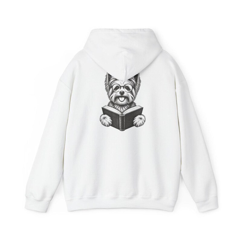 Maglietta con Yorkshire Terrier che legge, regalo per amanti dei libri e dei cani, maglietta con Yorkshire Terrier, regalo per appassionati di libri, maglietta per amanti della biblioteca, maglietta per appassionati di lettura immagine 12