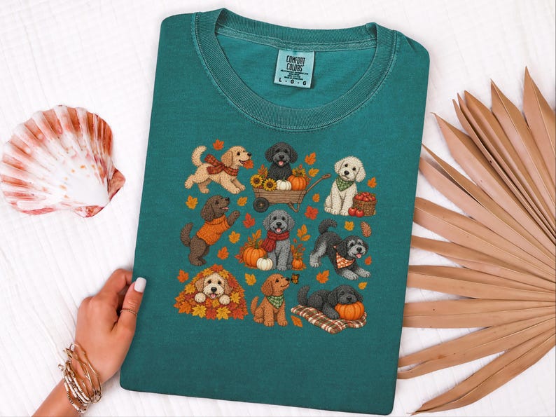 Schnoodle Fall Dog Shirt, Autumn Dog Lover Gift, Cute Puppy Sweatshirt, Pumpkin Patch Tee, Dog Mom Hoodie image 10