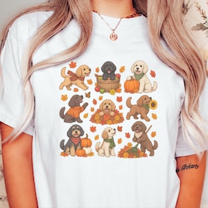 Cockapoo Fall Shirt, Pumpkin Dog Gift, Autumn Puppy Tee, Doodle Dog Lover Shirt, Fall Pet Owner Shirt image 1