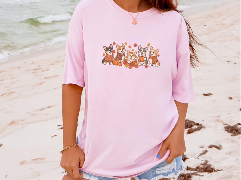 Corgi Autumn Shirt, Fall Corgi Tee, Dog Lover Gift, Corgi Mom Sweatshirt, Pumpkin Patch Shirt, Fall Dog Shirt image 5