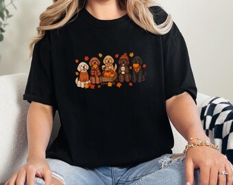 Labradoodle Fall Shirt, Autumn Dog Lover Gift, Cozy Pumpkin Season Sweatshirt, Doodle Mom Tee