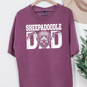 Comfort Colors Sheepadoodle Dad Tshirt for Men, Personalized Pet Portrait Tee, Funny Retro Dog Owner Apparel, Funny Graphic Tee image 6
