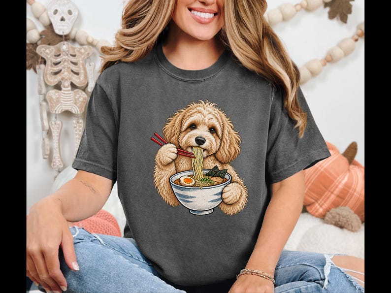 Maltipoo Ramen Shirt, Ramen Lover Gift, Foodie Dog T Shirt, Noodle Lover Tee, Japanese Food Shirt image 10