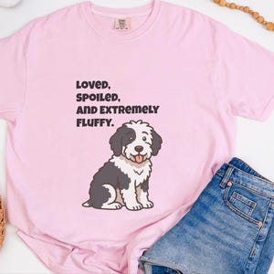 Comfort Colors Sheepadoodle Dog Tshirt | Loved, Spoiled, and Extremely Fluffy Sweatshirt | Sheepadoodle Enthusiast Crewneck, Pet Lover Gift image 4