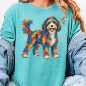 Bernedoodle-Shirt, Geschenkidee für Bernedoodle-Mama, Bunte Hunde-Motive, Doodle-Hunde-T-Shirt, Geschenkidee für Bernedoodle-Besitzer Bild 2