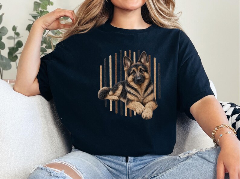 T-shirt met Duitse Herder-hond, cadeau voor Duitse Herder-moeder, T-shirt voor liefhebbers van Duitse Herders, cadeau voor hondengeleider, kleding voor hondenbezitters afbeelding 6