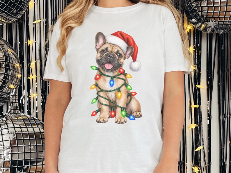 Christmas Dog Shirt, French Bulldog Christmas Gift, Holiday Dog Shirt, Frenchie Mom Sweatshirt, Christmas Pet Lover Tee image 8