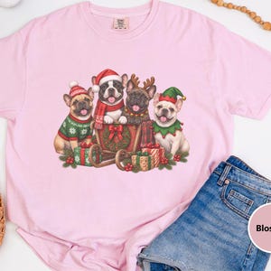 Frenchie Christmas Shirt, French Bulldog Christmas Shirt, Dog Christmas Shirt, Frenchie Mom Shirt, French Bulldog Gift, Dog Lover Shirt image 1
