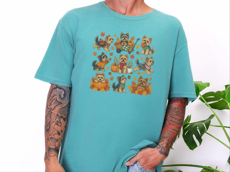 Yorkie Mom Shirt, Fall Dog Lover Gift, Cute Yorkie Shirt, Autumn Dog Shirt, Yorkie Owner Gift image 8