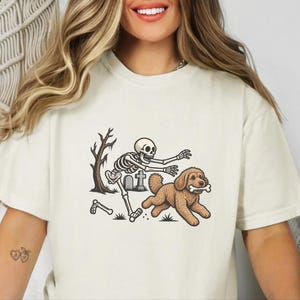 Skeleton Dog Shirt, Cockapoo Halloween Gift, Spooky Dog Tee, Funny Skeleton Shirt image 6