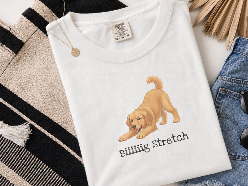 Comfort Colors Golden Retriever Biiiiiig Stretch Tee, Funny Dog Lover Pet Parent Gift, Puppy Mom Dad Owner, Stay Golden Enthusiast image 9