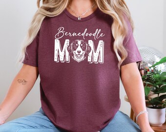 Bernedoodle Mom Tee, Cute Bernedoodle Owner T-Shirt, Doodle Mama Dog Lover Shirt, Fur Mama Dog Parent Graphic Top for Pet Owners