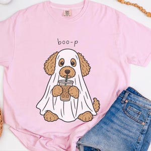 Goldendoodle Halloween Shirt, Ghost Dog Tee, Spooky Puppy Shirt, Dog Lover Gift, Boo P T Shirt image 1