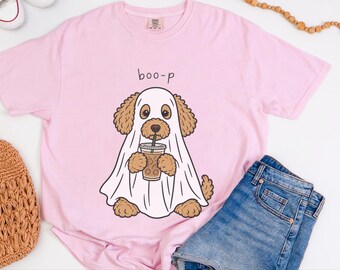 Goldendoodle Halloween Shirt, Ghost Dog Tee, Spooky Puppy Shirt, Dog Lover Gift, Boo P T Shirt