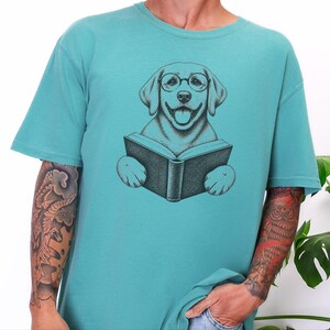 Reading Dog Shirt, Bookish Dog Tee, Lab Lover Gift, Dog Owner Gift, Library Shirt, Book Lover Shirt, Dog Mom Gift image 5
